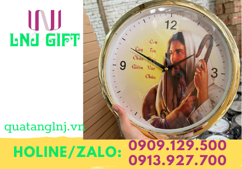 đồng hồ treo tường in chúa Jesu