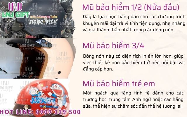 Các loại mũ bảo hiểm thường được doanh nghiệp đặt hàng nhiều nhất