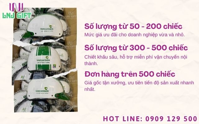 Giá sản xuất nón bảo hiểm số lượng lớn và chính sách chiết khấu