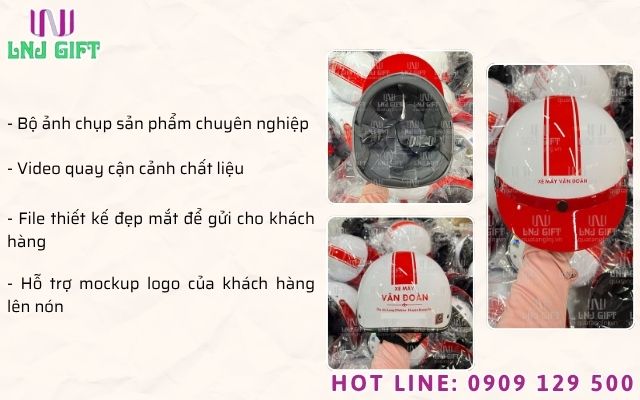 Hỗ trợ hình ảnh cho đại lý đặt nón bảo hiểm sỉ tại xưởng